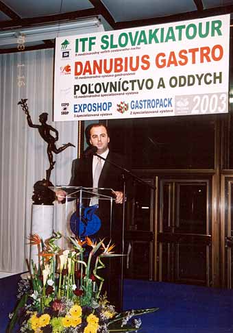 Slavnostné odovzdávanie ocenení ITF Slovakiatour a Danubiagastra v Bratislavskej Inchebe.